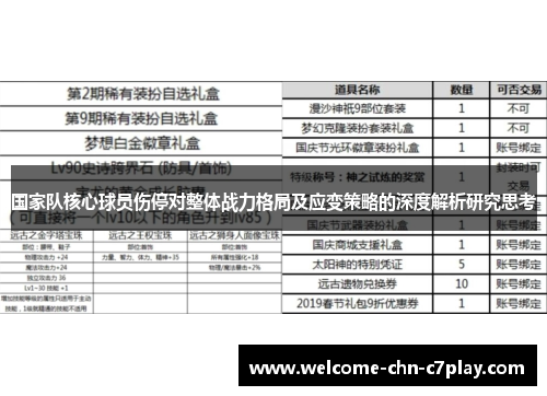国家队核心球员伤停对整体战力格局及应变策略的深度解析研究思考